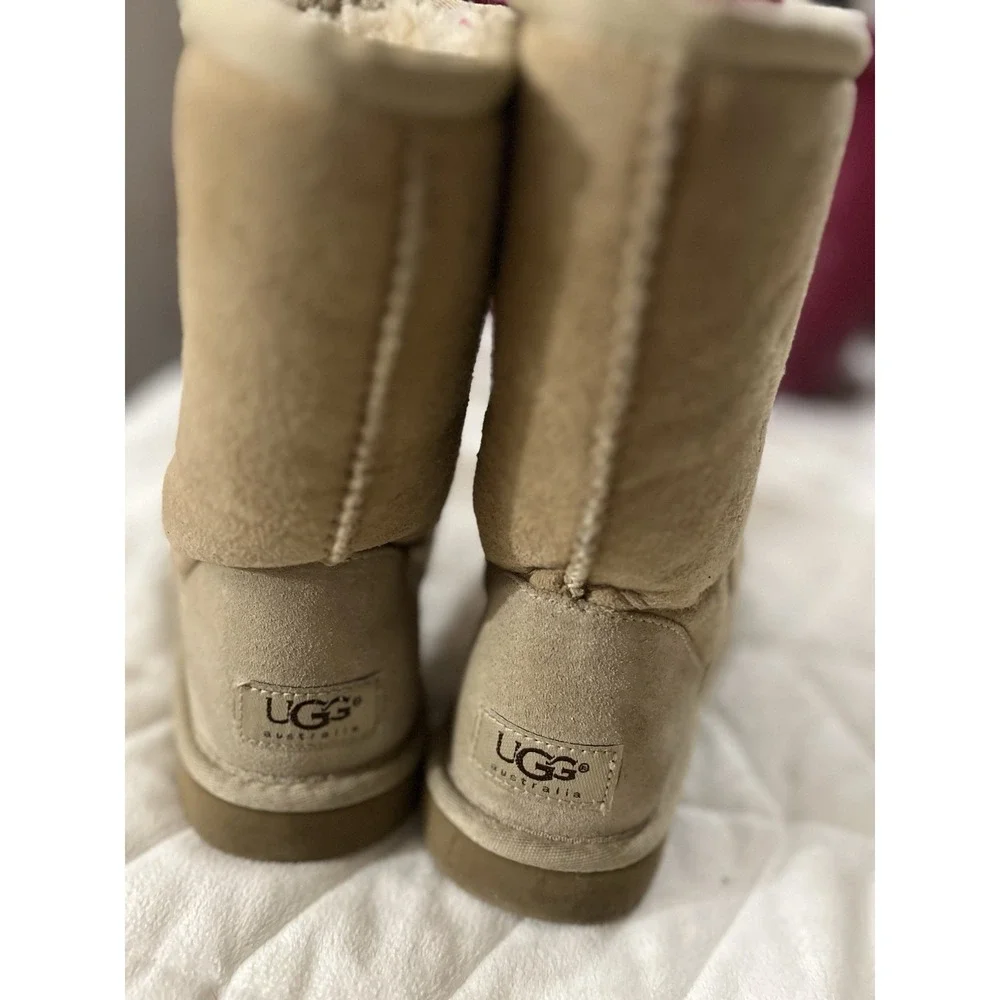 Ugg Australia Boots Womens 6 Classic Short Mid Winter Sheepskin Lined‎ 5825 Sand
